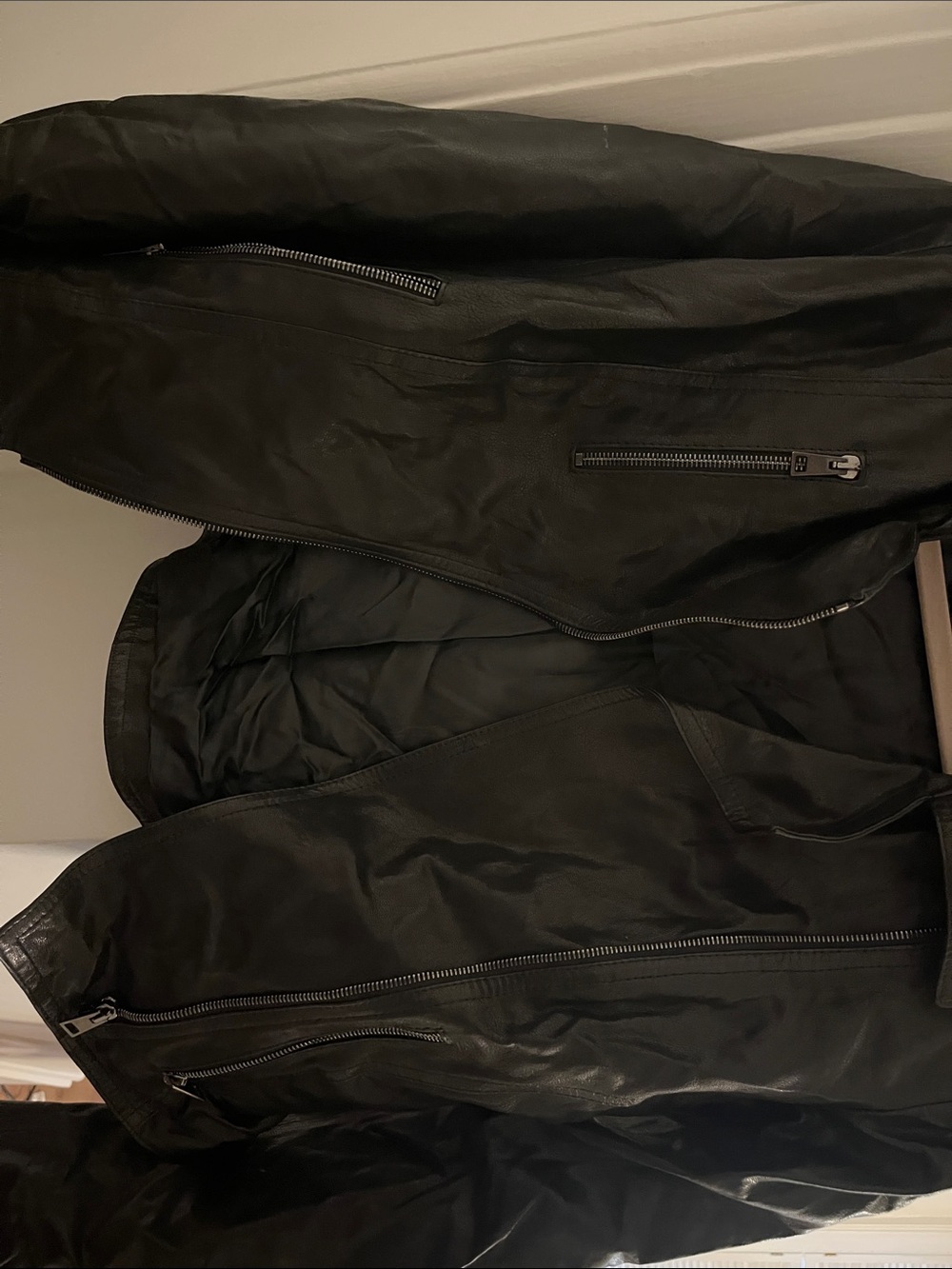 Italian David 2 Genuine Women's Black Leather Jacket - Picture 3 of 3